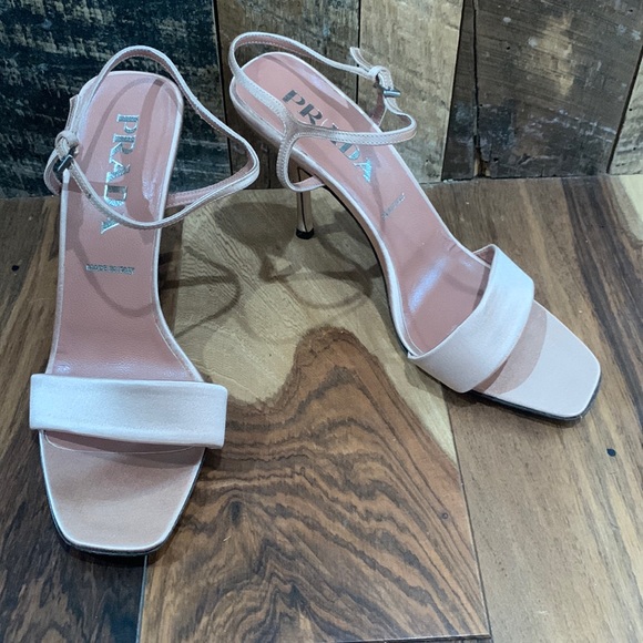Prada Shoes - Prada satin heels - beautiful condition!